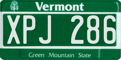 VT license plate XPJ286