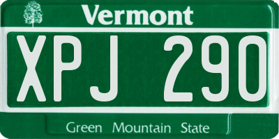VT license plate XPJ290