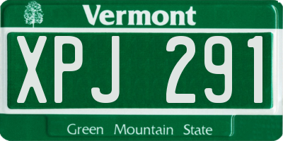 VT license plate XPJ291