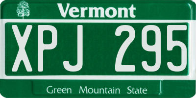 VT license plate XPJ295
