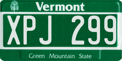 VT license plate XPJ299