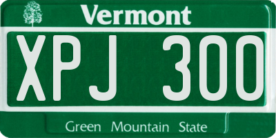 VT license plate XPJ300