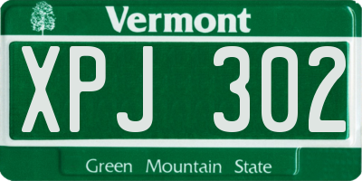 VT license plate XPJ302