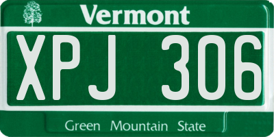 VT license plate XPJ306