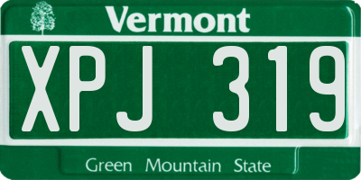 VT license plate XPJ319