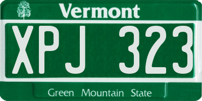 VT license plate XPJ323