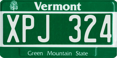 VT license plate XPJ324