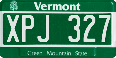 VT license plate XPJ327
