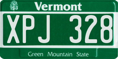 VT license plate XPJ328