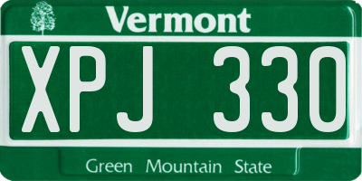 VT license plate XPJ330