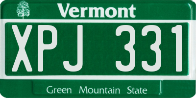 VT license plate XPJ331