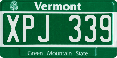 VT license plate XPJ339