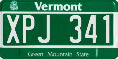 VT license plate XPJ341