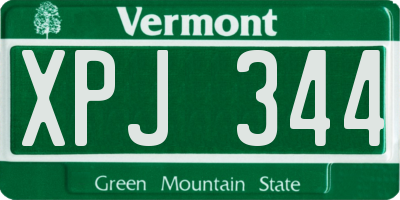 VT license plate XPJ344
