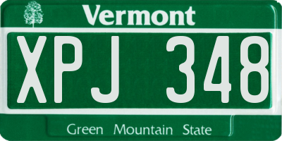 VT license plate XPJ348
