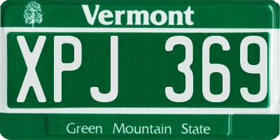 VT license plate XPJ369