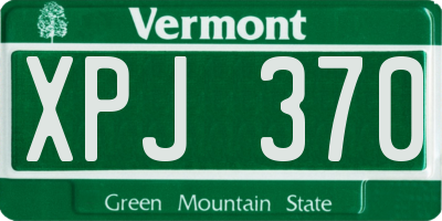 VT license plate XPJ370
