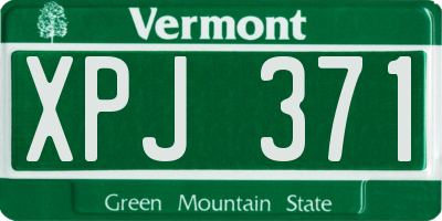 VT license plate XPJ371
