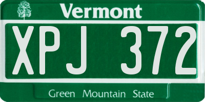 VT license plate XPJ372