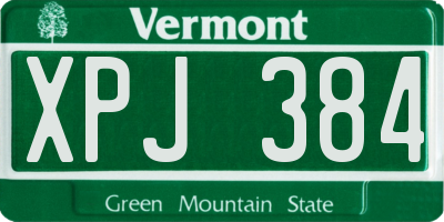 VT license plate XPJ384