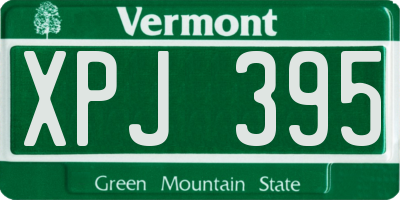 VT license plate XPJ395