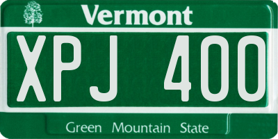 VT license plate XPJ400