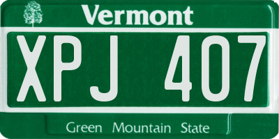 VT license plate XPJ407