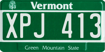 VT license plate XPJ413