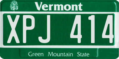 VT license plate XPJ414