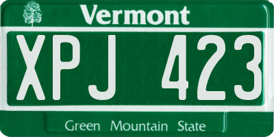 VT license plate XPJ423