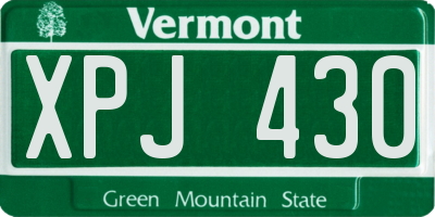 VT license plate XPJ430