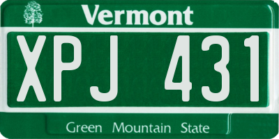 VT license plate XPJ431