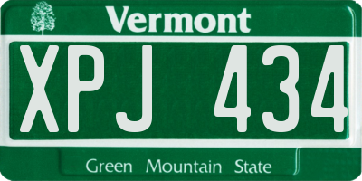 VT license plate XPJ434