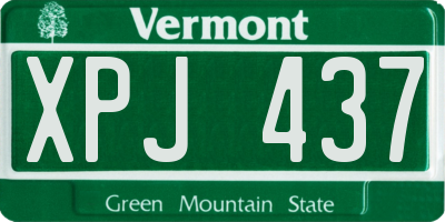 VT license plate XPJ437