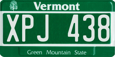 VT license plate XPJ438