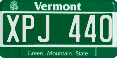VT license plate XPJ440