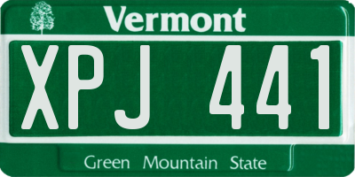 VT license plate XPJ441