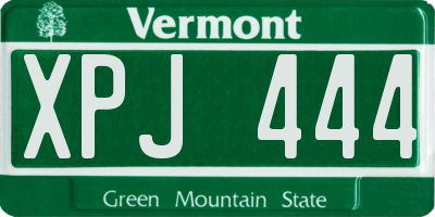 VT license plate XPJ444
