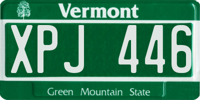 VT license plate XPJ446