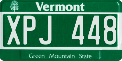 VT license plate XPJ448