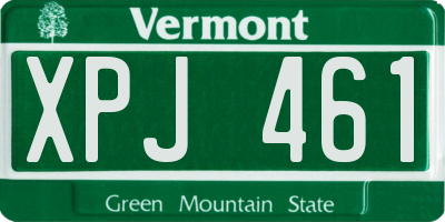 VT license plate XPJ461