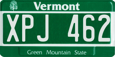 VT license plate XPJ462