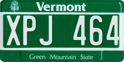 VT license plate XPJ464