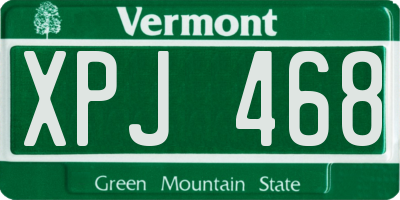 VT license plate XPJ468