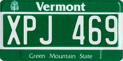 VT license plate XPJ469