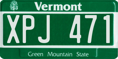 VT license plate XPJ471