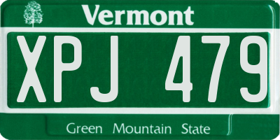 VT license plate XPJ479
