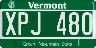 VT license plate XPJ480