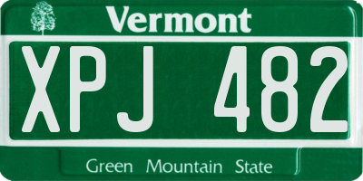VT license plate XPJ482