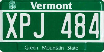 VT license plate XPJ484